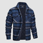 Noah Men's Quilted Flannel Jacket Winter Padded-Flannel Quilted Jacket-CAMOUFIT-Blue Grey-S-Camoufit