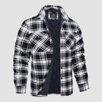 Noah Men's Quilted Flannel Jacket Winter Padded-Flannel Quilted Jacket-CAMOUFIT-Black-S-Camoufit
