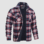 Noah Men's Quilted Flannel Jacket Winter Padded-Flannel Quilted Jacket-CAMOUFIT-Red White-S-Camoufit