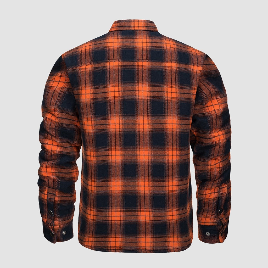 Noah Men's Quilted Flannel Jacket Winter Padded-Flannel Quilted Jacket-CAMOUFIT-Orange-S-Camoufit