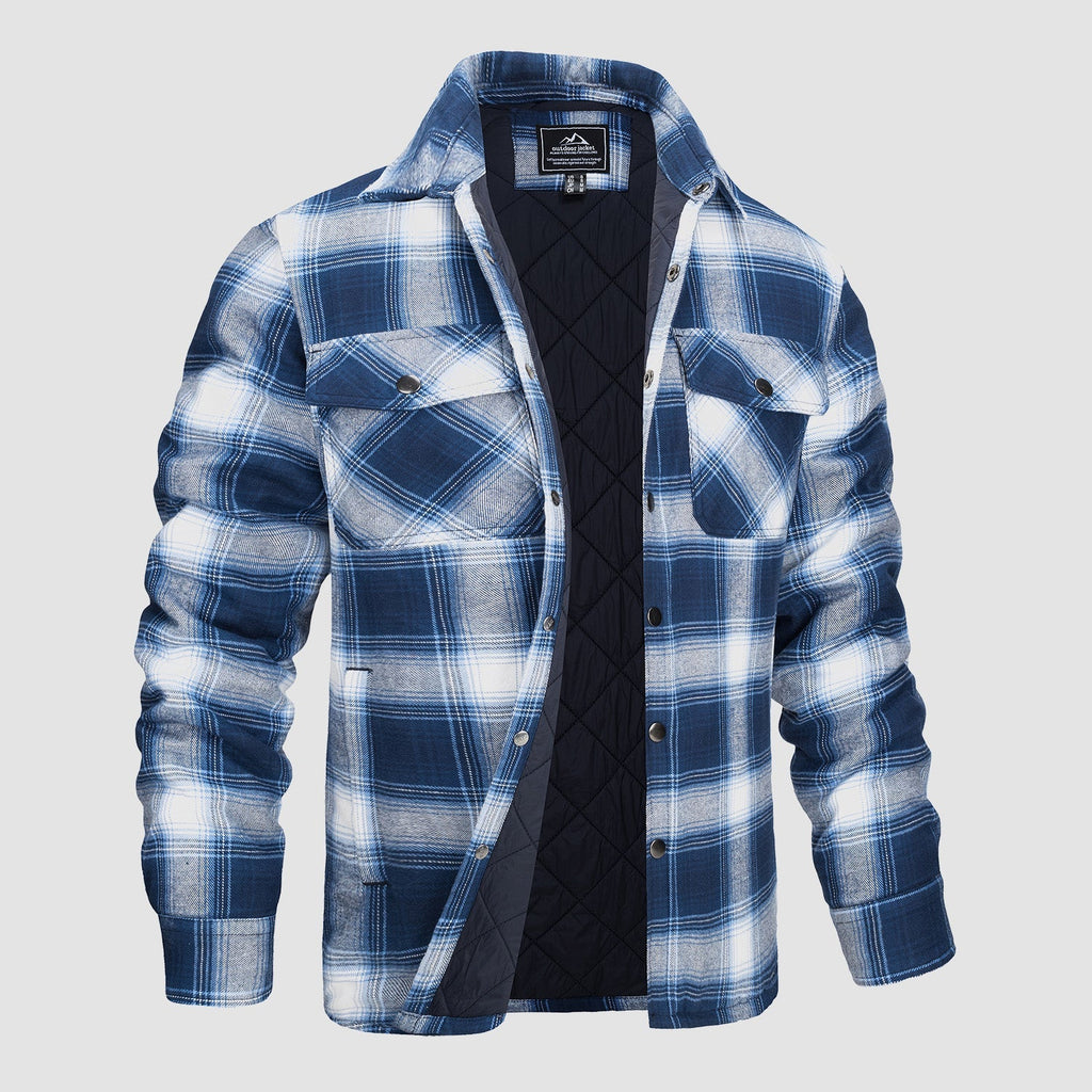Noah Men's Quilted Flannel Jacket Winter Padded-Flannel Quilted Jacket-CAMOUFIT-Blue White-S-Camoufit