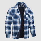 Noah Men's Quilted Flannel Jacket Winter Padded-Flannel Quilted Jacket-CAMOUFIT-Blue White-S-Camoufit