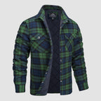 Noah Men's Quilted Flannel Jacket Winter Padded-Flannel Quilted Jacket-CAMOUFIT-Green-S-Camoufit