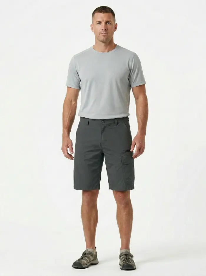 Men’s SunShield Stretch Utility Cargo Shorts-Cargo Shorts-CAMOUFIT-Khaki-M-Camoufit
