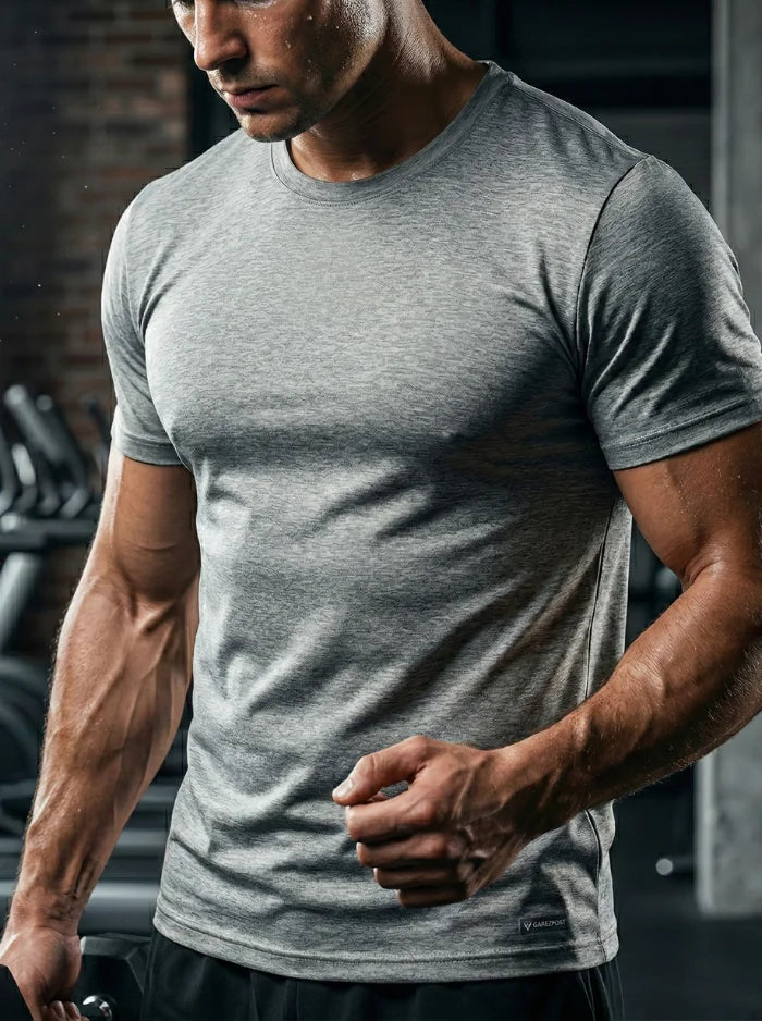 Men’s UPF 50+ Quick-Dry Performance T-Shirt-Men's T-shirt-CAMOUFIT-Light Grey-XS-Camoufit