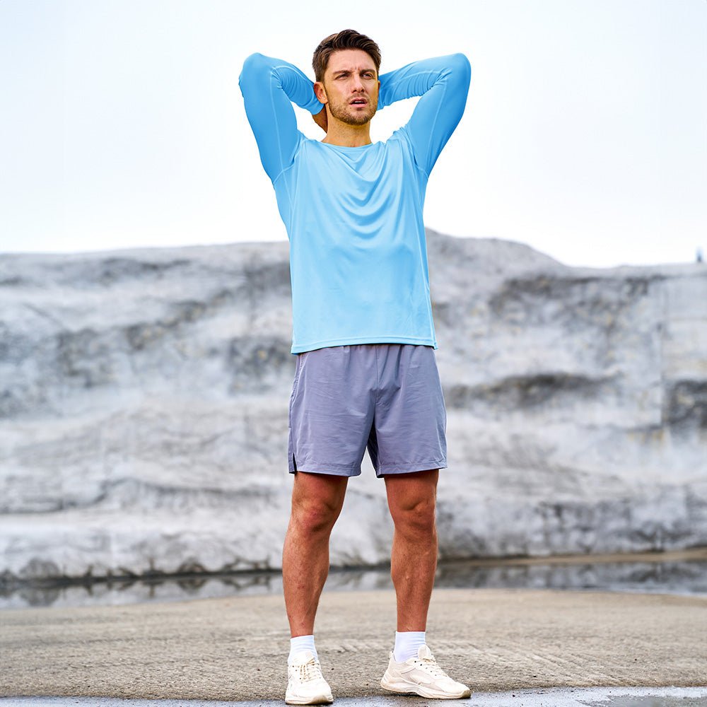 Dylan Men's Sun Protection Shirt-Men's Sport Shirt-CAMOUFIT-Blue-S-Camoufit