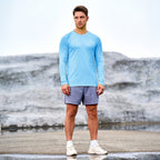 Dylan Men's Sun Protection Shirt-Men's Sport Shirt-CAMOUFIT-Blue-S-Camoufit