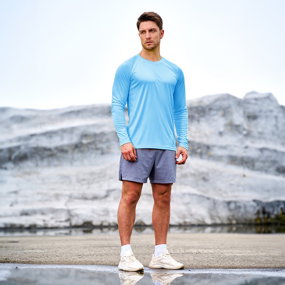 Dylan Men's Sun Protection Shirt-Men's Sport Shirt-CAMOUFIT-Blue-S-Camoufit