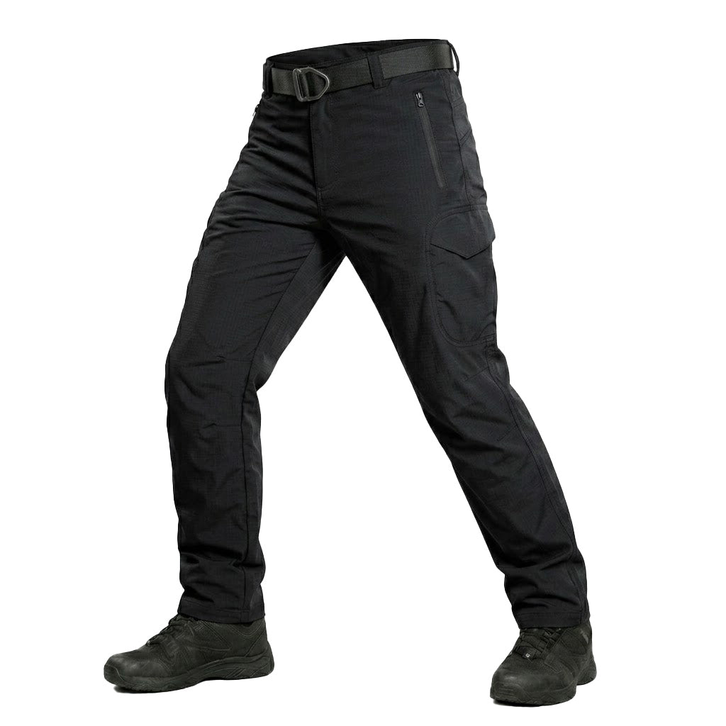 Valerio | Tactical Pants for Men - UPF 50 Waterproof Quick Dry Polyester Slim Multi Pocket Fit-Tactical Pants-Black-28W/30L-Camoufit