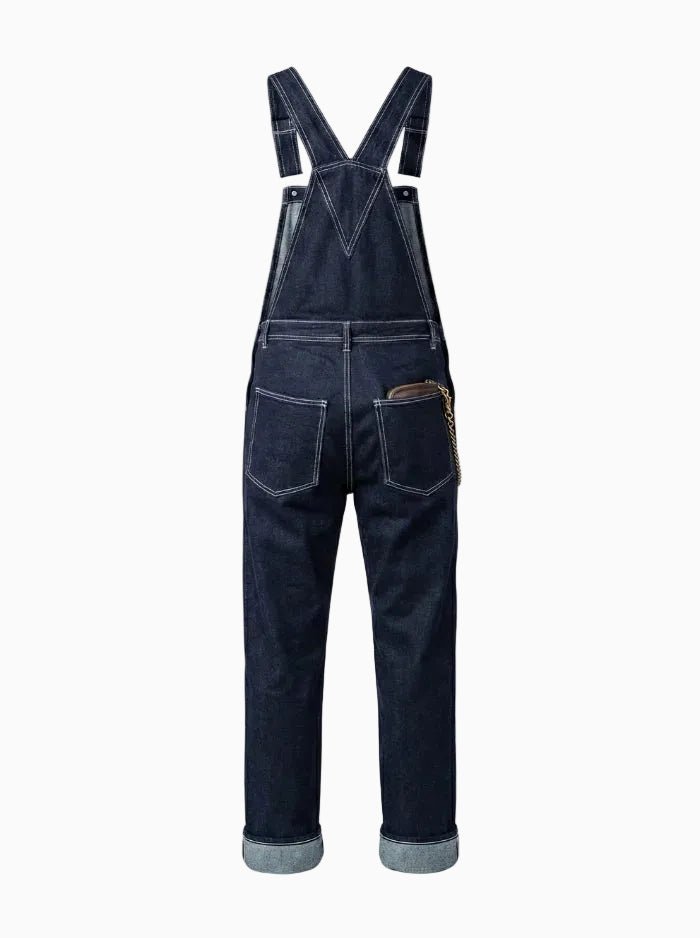 Men's Vintage-Inspired Indigo Denim Overalls-Jumpsuits & Overalls-CAMOUFIT-Dark Blue-S-Camoufit