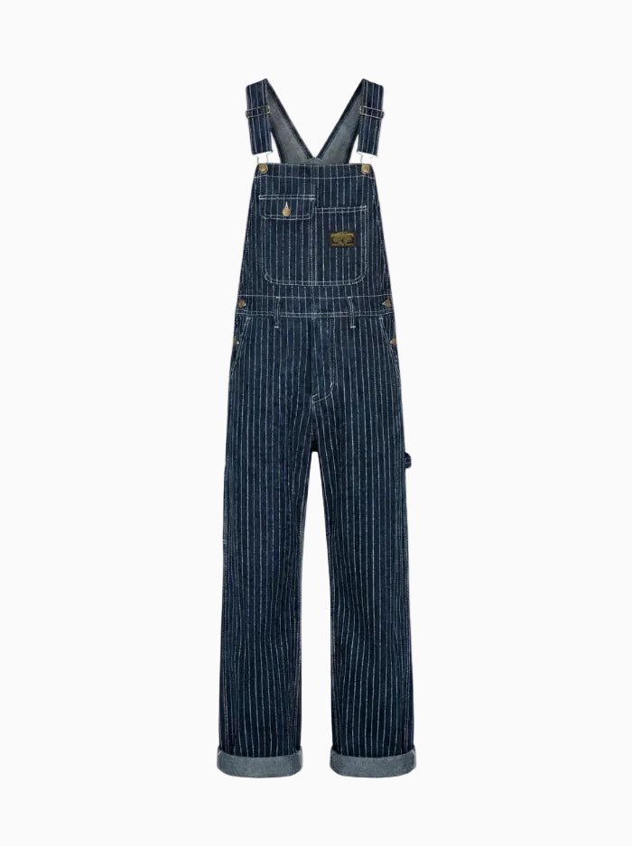 Men's Vintage-Inspired Indigo Denim Overalls-Jumpsuits & Overalls-CAMOUFIT-Dark Blue-S-Camoufit