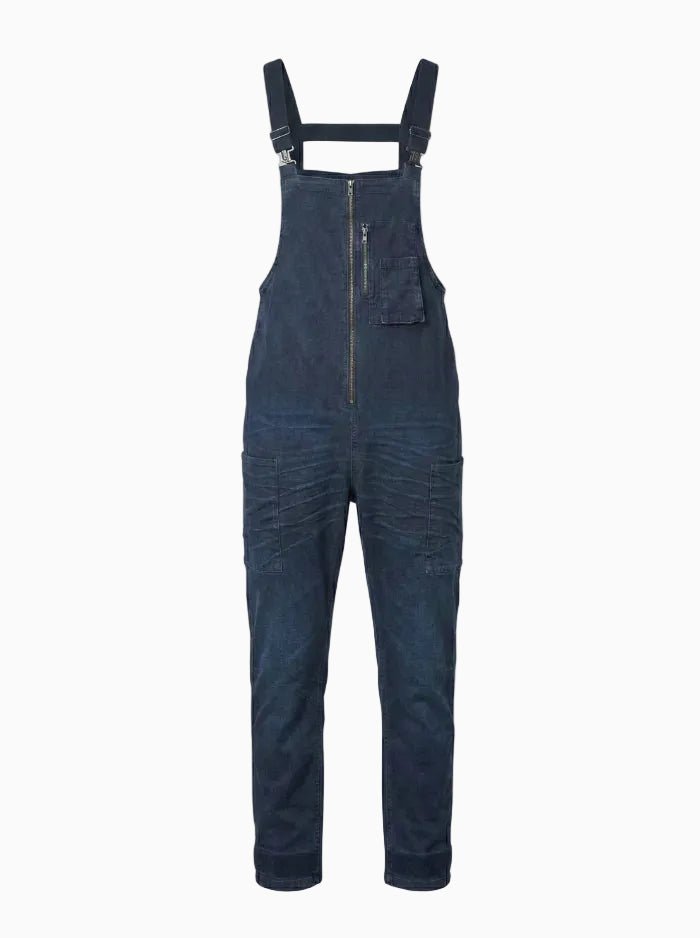 Men's Vintage-Inspired Indigo Denim Overalls with Anchor Shackle-Jumpsuits & Overalls-CAMOUFIT-Dark Blue-S-Camoufit