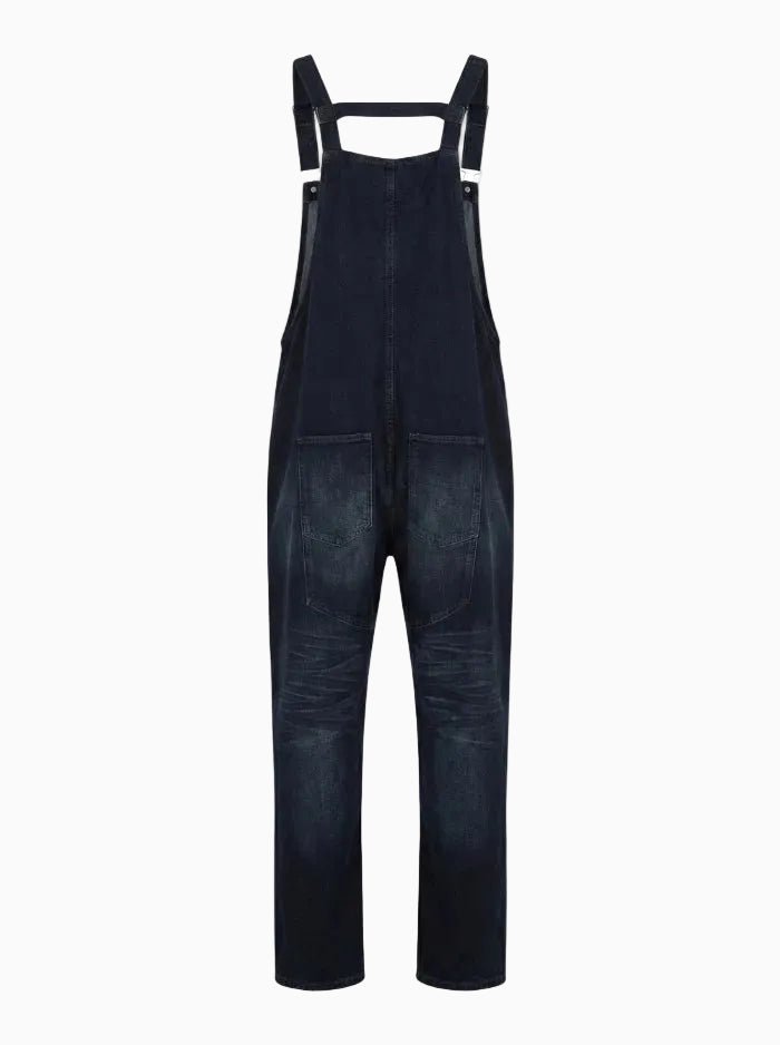 Men's Vintage-Inspired Indigo Denim Overalls with Anchor Shackle-Jumpsuits & Overalls-CAMOUFIT-Dark Blue-S-Camoufit