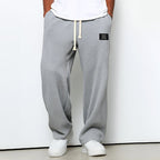 Marlo | Men's Waffle Knit Jogger Pants with Drawstring Waist Elastic Waistband Casual Trackies-Sweatpants-Gray-S-