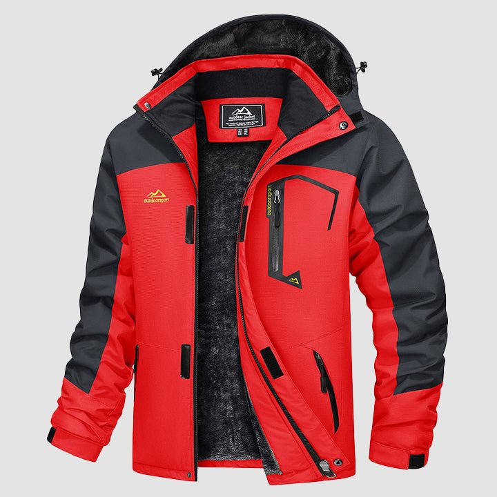 Ethan Men's Water Repellent Ski Jacket Winter Fleece Lined-Men's Ski Winter Jacket-CAMOUFIT-Red-S-Camoufit