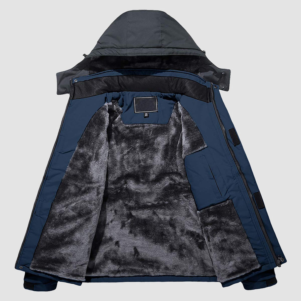 Ethan Men's Water Repellent Ski Jacket Winter Fleece Lined-Men's Ski Winter Jacket-CAMOUFIT-Denim Blue-S-Camoufit