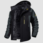 Arden Men's Fleece-Lined Water-Resistant Ski Jacket-Men's Ski Winter Jacket-CAMOUFIT-Black Gray-XS-Camoufit