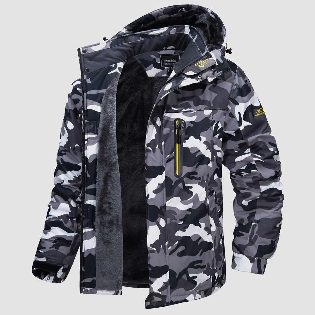 Arden Men's Fleece-Lined Water-Resistant Ski Jacket-Men's Ski Winter Jacket-CAMOUFIT-Black Camo-XS-Camoufit