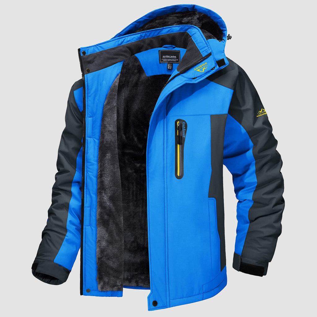 Arden Men's Fleece-Lined Water-Resistant Ski Jacket-Men's Ski Winter Jacket-CAMOUFIT-Blue-XS-Camoufit