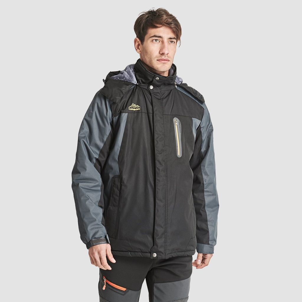 Arden Men's Fleece-Lined Water-Resistant Ski Jacket-Men's Ski Winter Jacket-CAMOUFIT-Black-XS-Camoufit