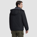 Arden Men's Fleece-Lined Water-Resistant Ski Jacket-Men's Ski Winter Jacket-CAMOUFIT-Black-XS-Camoufit
