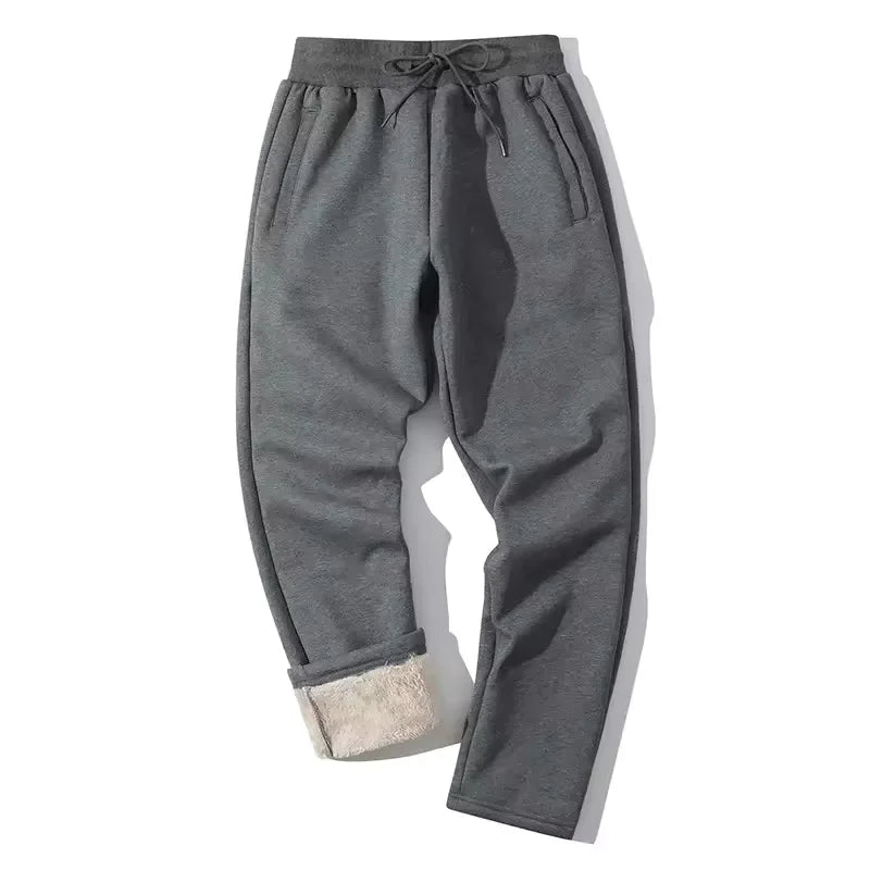 Luca Men's Sherpa-Lined Winter Fleece Sweatpants-Men's Fleece Sweatpants-CAMOUFIT-Dark Gray-30-Camoufit