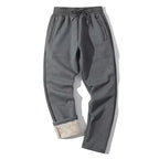 Luca Men's Sherpa-Lined Winter Fleece Sweatpants-Men's Fleece Sweatpants-CAMOUFIT-Dark Gray-30-Camoufit