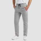 Luca Men's Sherpa-Lined Winter Fleece Sweatpants-Men's Fleece Sweatpants-CAMOUFIT-Light Gray-30-Camoufit