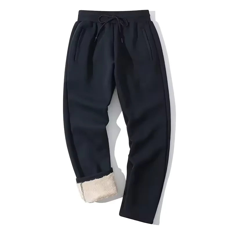 Luca Men's Sherpa-Lined Winter Fleece Sweatpants-Men's Fleece Sweatpants-CAMOUFIT-Navy-30-Camoufit