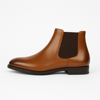 Ravello | Chelsea Boots for Men - Pull On Elastic Panel Smooth Refined Regular Fit-Men's Oxford Shoes-Black-6-Camoufit