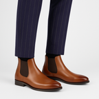 Ravello | Chelsea Boots for Men - Pull On Elastic Panel Smooth Refined Regular Fit-Men's Oxford Shoes-Black-6-Camoufit