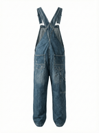 Men's Denim Overalls Distressed Blue Cotton-Men's Overalls-CAMOUFIT-Medium Blue-S-Camoufit