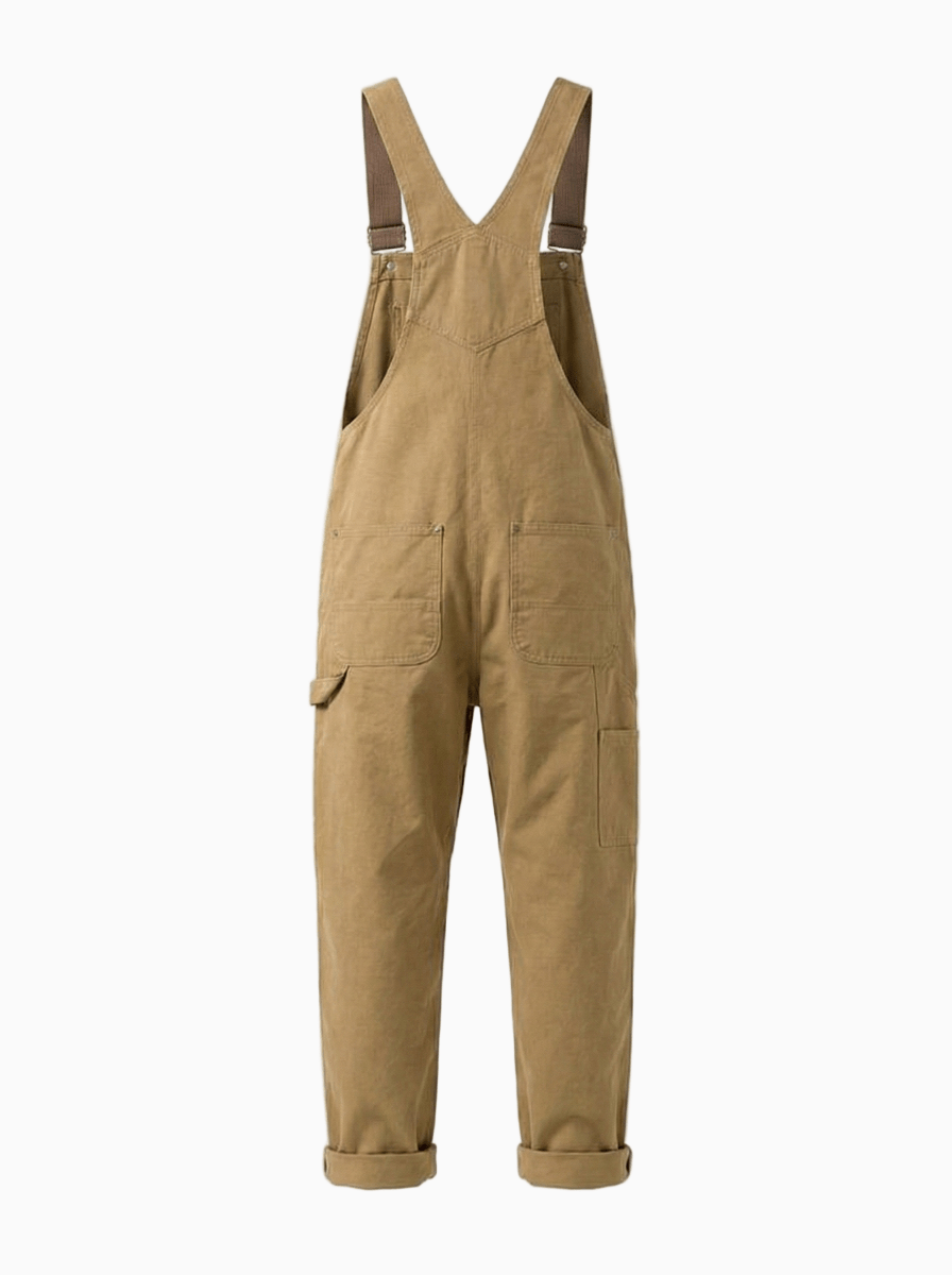 Men's Duck Bib Brown Canvas Overalls-Overalls-CAMOUFIT-Brown-S(Jeans 30)-Camoufit