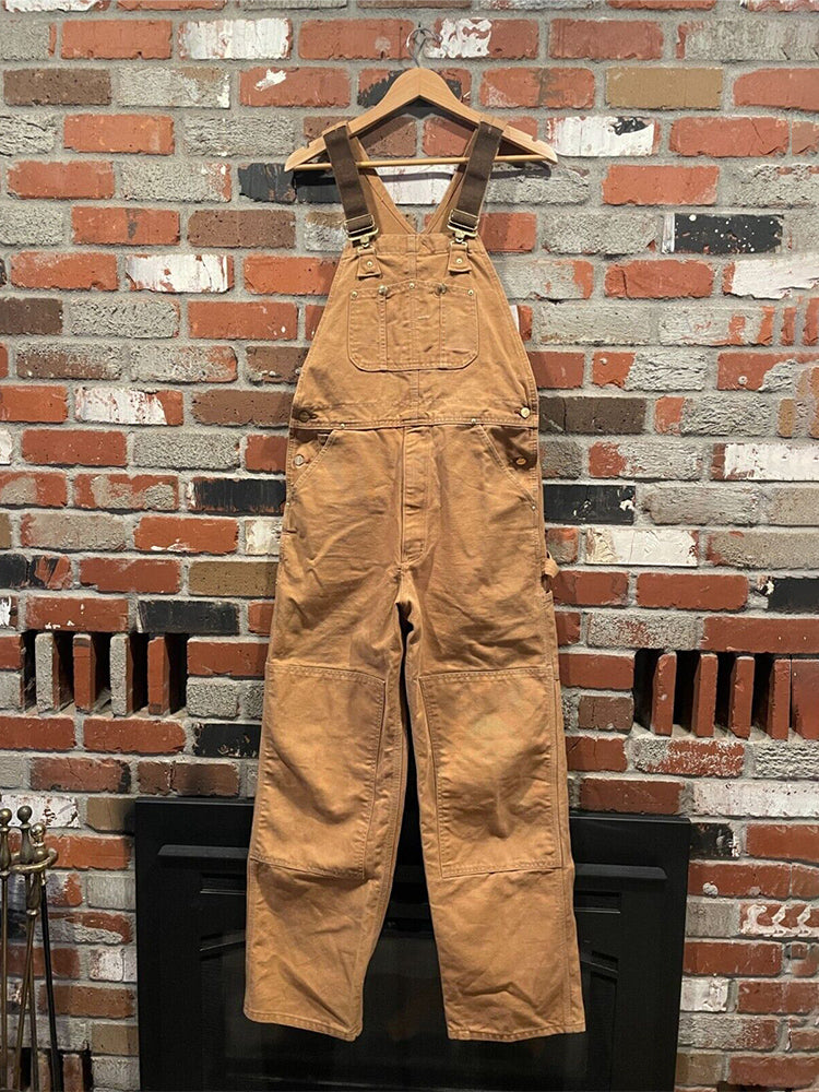 Men's Duck Bib Overalls Canvas Workwear Dungarees-Jumpsuits & Overalls-CAMOUFIT-Camoufit