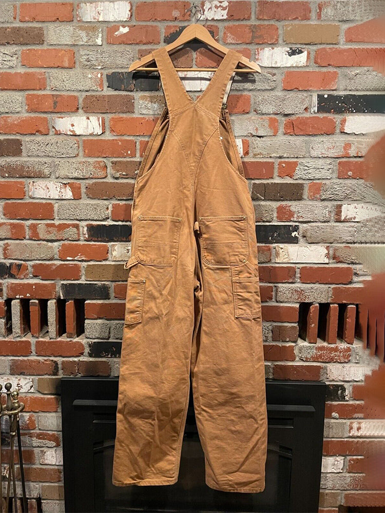 Men's Duck Bib Overalls Canvas Workwear Dungarees-Jumpsuits & Overalls-CAMOUFIT-Camoufit