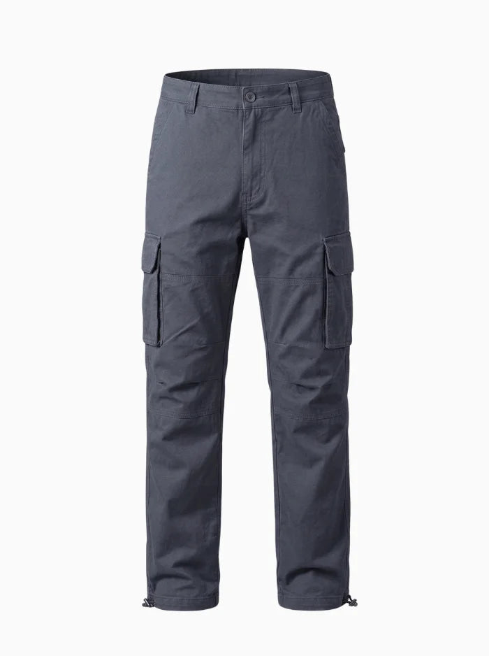 Mens Cotton Cargo Work Pants Multi Pocket Tactical Outdoor Trousers-Cargo Pants-CAMOUFIT-Blue-S-Camoufit