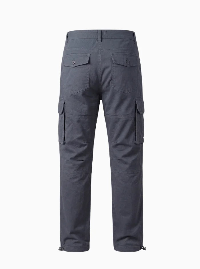 Mens Cotton Cargo Work Pants Multi Pocket Tactical Outdoor Trousers-Cargo Pants-CAMOUFIT-Blue-S-Camoufit