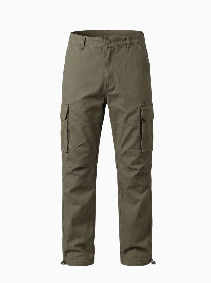 Mens Cotton Cargo Work Pants Multi Pocket Tactical Outdoor Trousers-Cargo Pants-CAMOUFIT-Olive Green-S-Camoufit