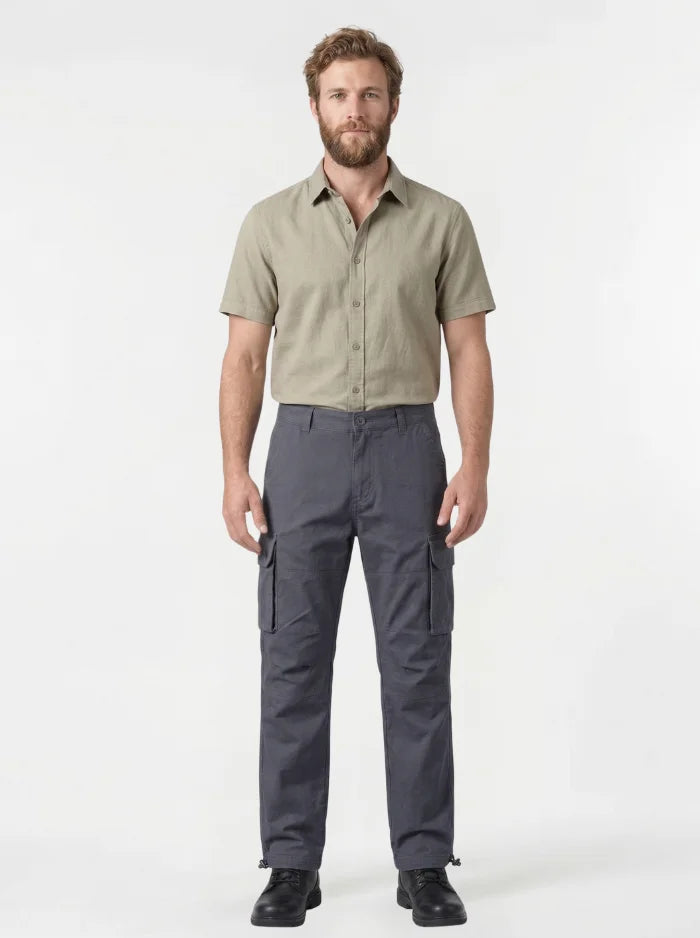Mens Cotton Cargo Work Pants Multi Pocket Tactical Outdoor Trousers-Cargo Pants-CAMOUFIT-Blue-S-Camoufit