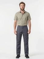 Mens Cotton Cargo Work Pants Multi Pocket Tactical Outdoor Trousers-Cargo Pants-CAMOUFIT-Blue-S-Camoufit
