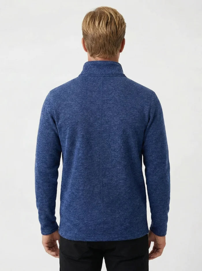 Mens Quarter Zip Pullover Sweatshirt Warm Fleece Long Sleeve-Men's Quarter-zip Sweater-CAMOUFIT-Dark Blue-XS-Camoufit