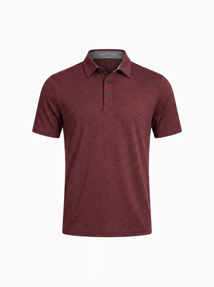 Mens Sports Polo Shirt Quick Dry Breathable Short Sleeve-Polo Shirt-CAMOUFIT-Wine-S-Camoufit