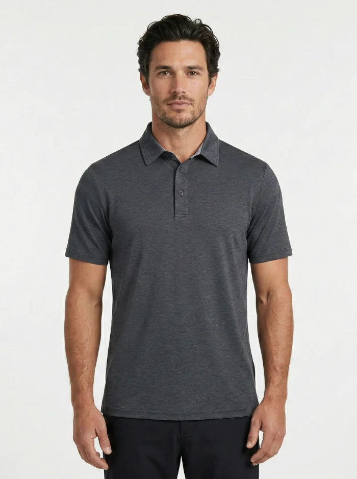 Mens Sports Polo Shirt Quick Dry Breathable Short Sleeve-Polo Shirt-CAMOUFIT-Black-S-Camoufit