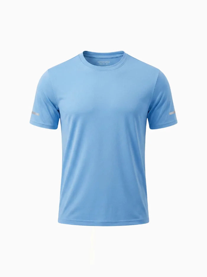 Mens UPF 50+ Workout T Shirt Quick Dry Stretch Short Sleeve-Men's T-shirt-CAMOUFIT-Sky Blue-S-Camoufit