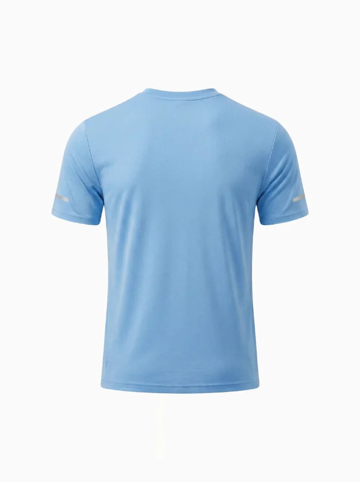 Mens UPF 50+ Workout T Shirt Quick Dry Stretch Short Sleeve-Men's T-shirt-CAMOUFIT-Sky Blue-S-Camoufit