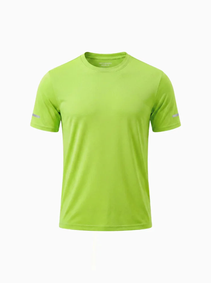 Mens UPF 50+ Workout T Shirt Quick Dry Stretch Short Sleeve-Men's T-shirt-CAMOUFIT-Green-S-Camoufit