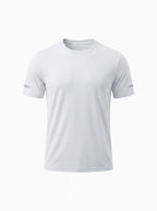 Mens UPF 50+ Workout T Shirt Quick Dry Stretch Short Sleeve-Men's T-shirt-CAMOUFIT-White-S-Camoufit
