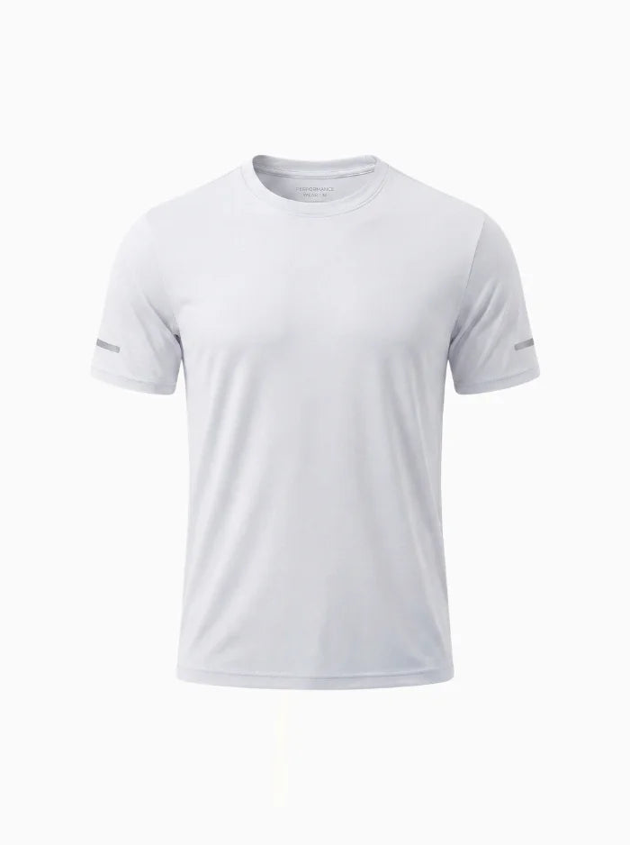 Mens UPF 50+ Workout T Shirt Quick Dry Stretch Short Sleeve-Men's T-shirt-CAMOUFIT-White-S-Camoufit