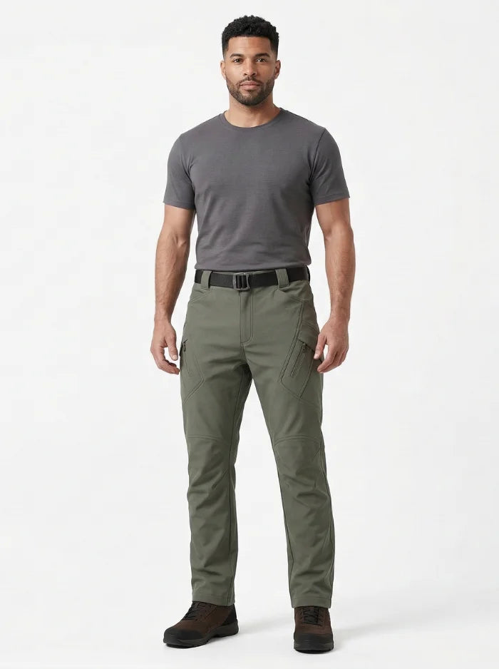 Mens Waterproof Fleece Lined Tactical Cargo Pants Outdoor Hiking Trousers-Tactical Cargo Pants-CAMOUFIT-Green-S-Camoufit