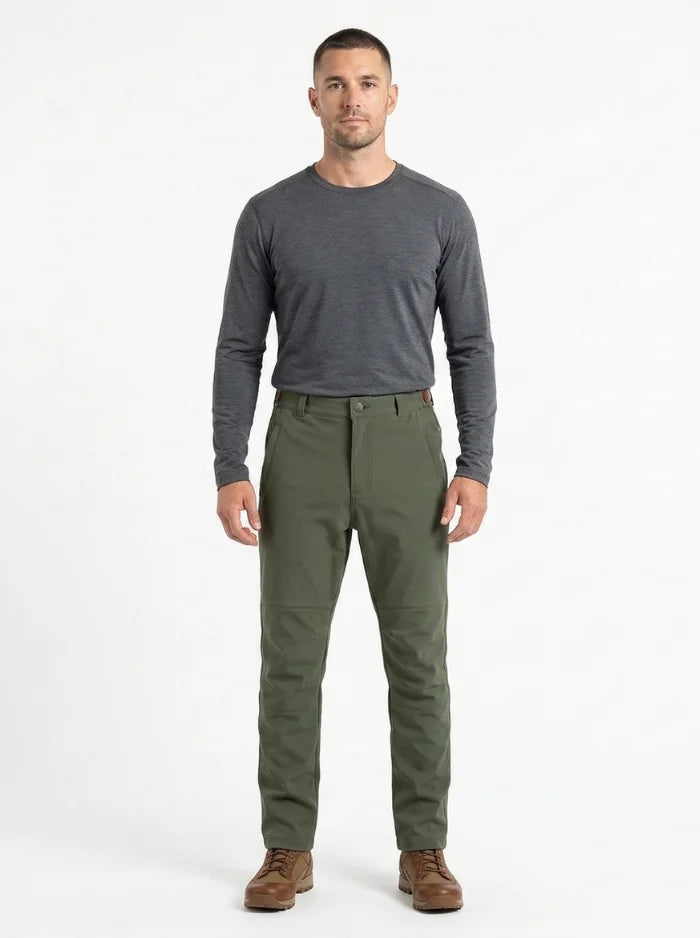 Mens Waterproof Hiking Pants Fleece Lined Outdoor Trousers-Tactical Pants-CAMOUFIT-Green-S-Camoufit